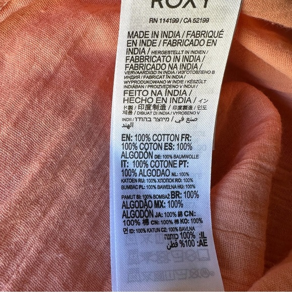 Roxy Women’s Clearwater Cove Mini Short Sleeves V-Neck Dress Orange Size M NWT - Picture 7 of 10